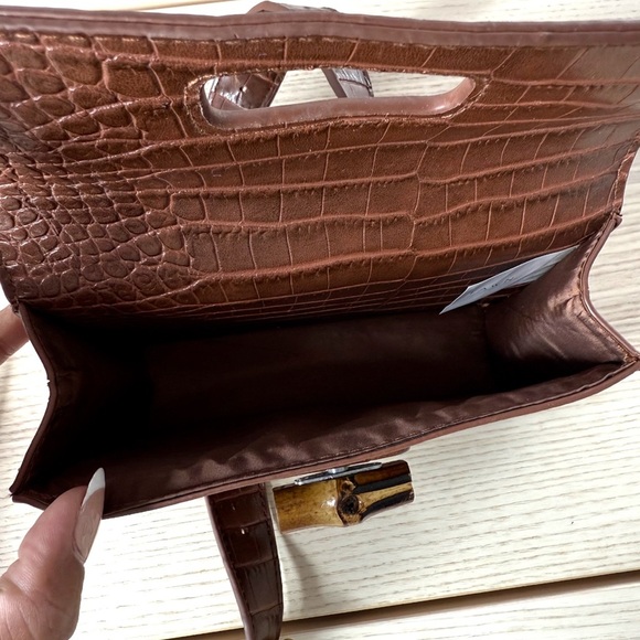 Fawn design Brown Croc-Embossed Belt Bag fall bohemian - Picture 10 of 12